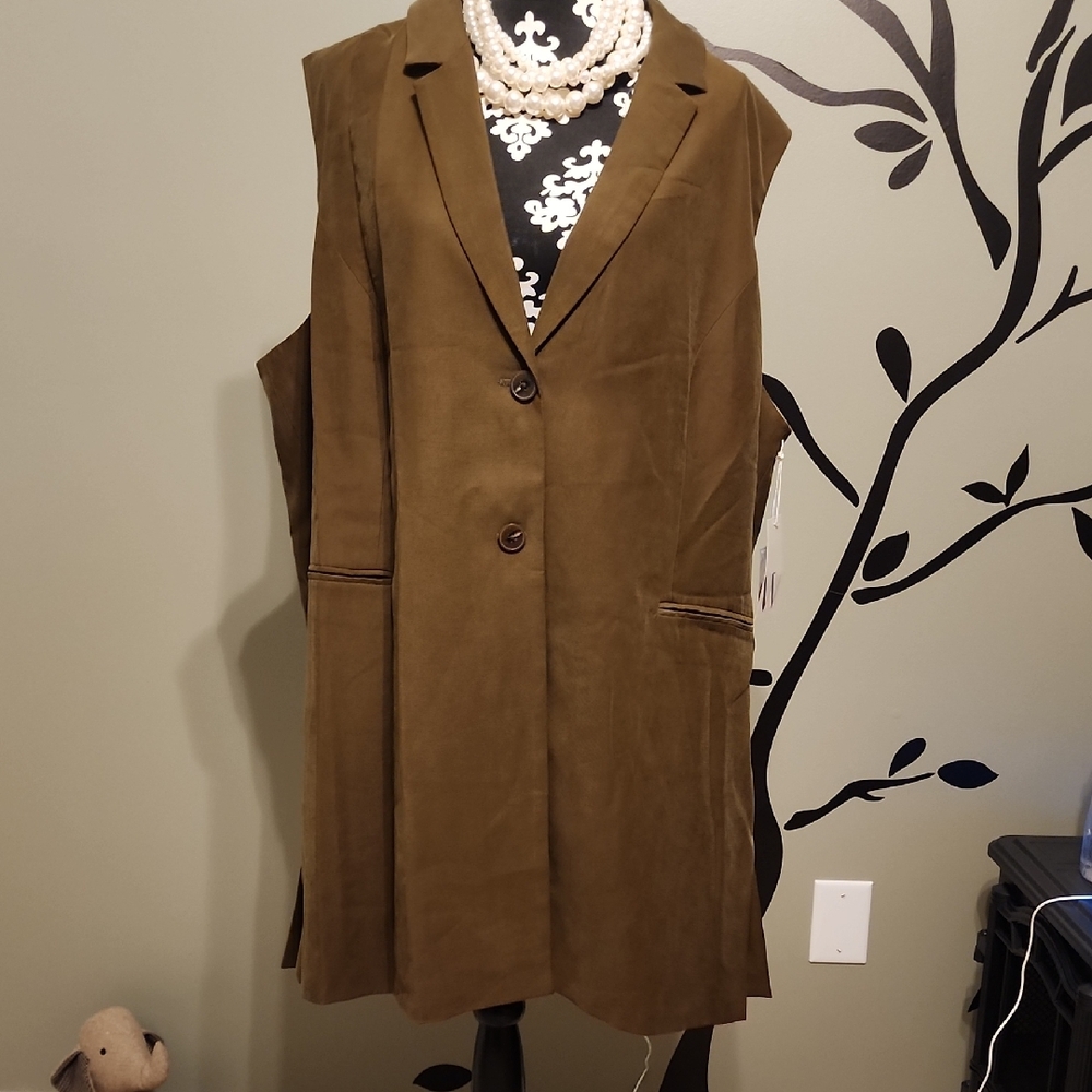Worthington Olive Plus Size Vest - NWT